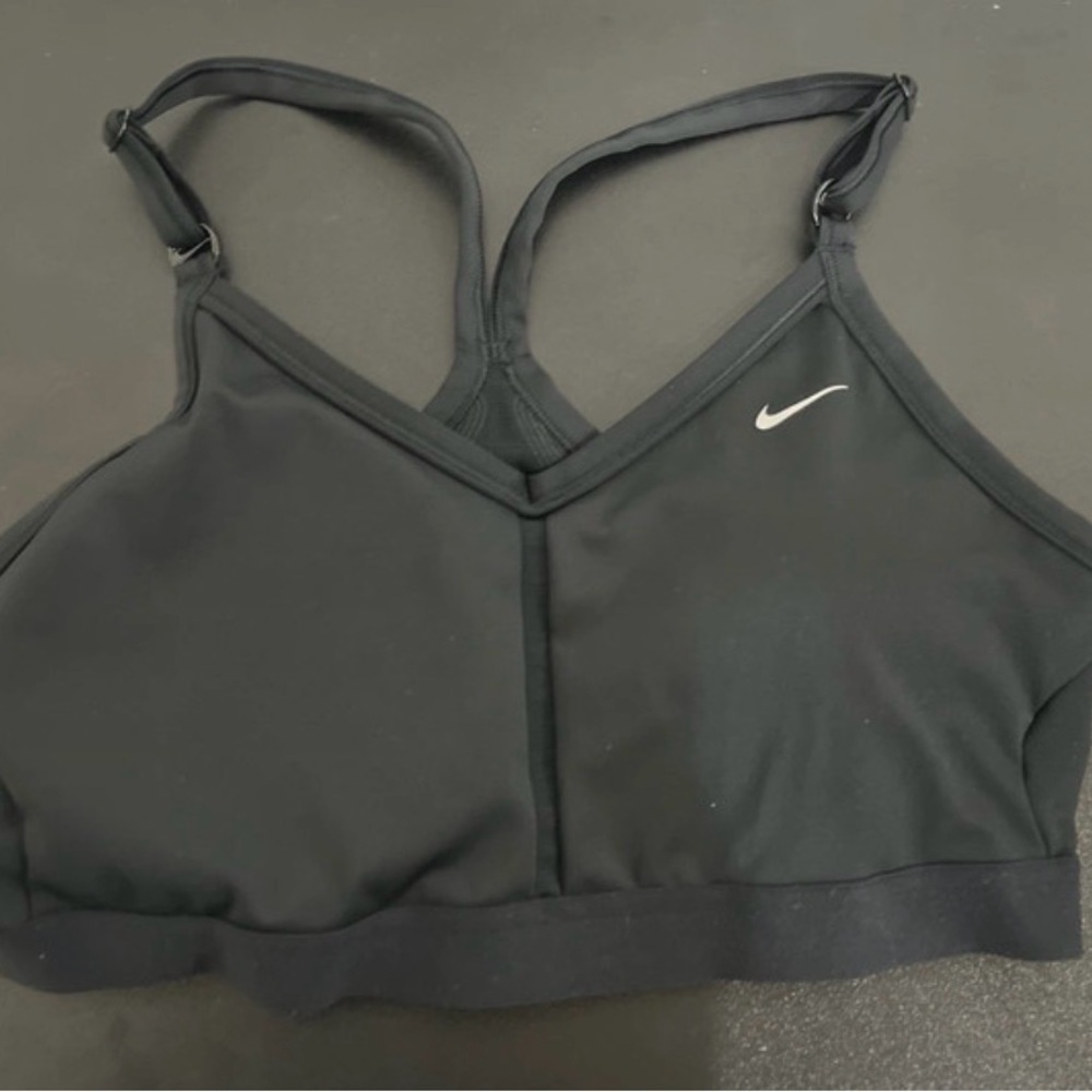 Nike Black Racerback Sports Bra with White Swoosh